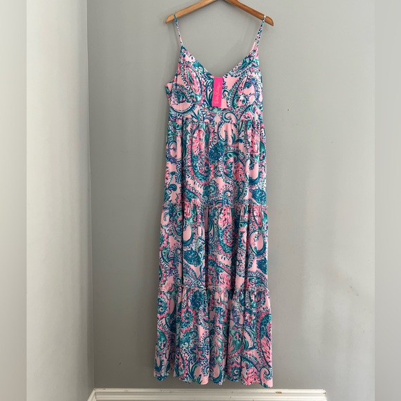 Lilly Pulitzer Dresses & Skirts - Lilly Pulitzer Pink Melody Maxi Dress Size 14 NWT